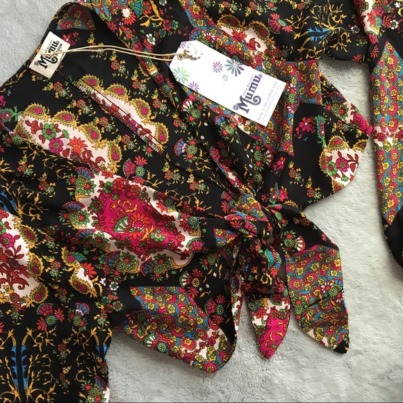 Show Me Your MuMu Tops - NWT Show Me Your Mumu Tie Crop Top Merry Marigold